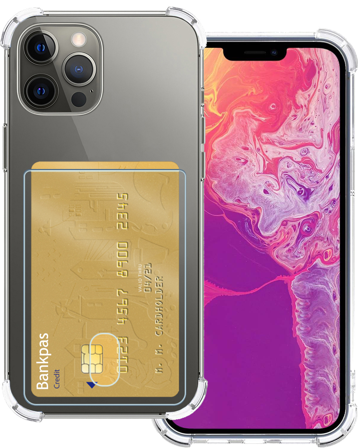 BASEY. Hoes Geschikt voor iPhone 13 Pro Hoesje Shock Proof Case Hoes - Hoesje Geschikt voor iPhone 13 Pro Hoes Cover Shockproof - Transparant