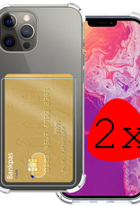 BASEY. Hoes Geschikt voor iPhone 13 Pro Hoesje Shock Proof Case Hoes - Hoesje Geschikt voor iPhone 13 Pro Hoes Cover Shockproof - Transparant - 2 Stuks