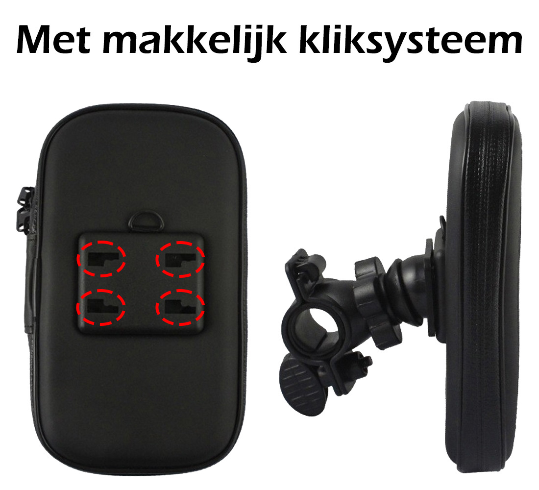 Nomfy Universele Telefoonhouder Fiets Waterdicht - Telefoon Houder Fiets Accessoires 360 Graden - Scooter Telefoonhouder - XL