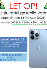 NoXx Hoes Geschikt voor iPhone 13 Pro Max Hoesje Pasjeshouder Cover Shock Proof Case Siliconen Hoes Met Kaarthouder - Transparant - 2x