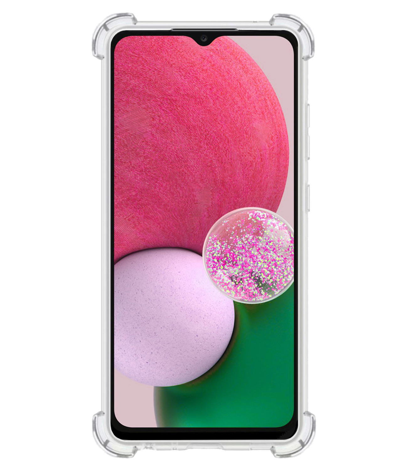 BASEY. Hoes Geschikt voor Samsung A13 5G Hoesje Shock Proof Case Hoes Met Screenprotector - Hoesje Geschikt voor Samsung Galaxy A13 5G Hoes Cover Shockproof - Transparant