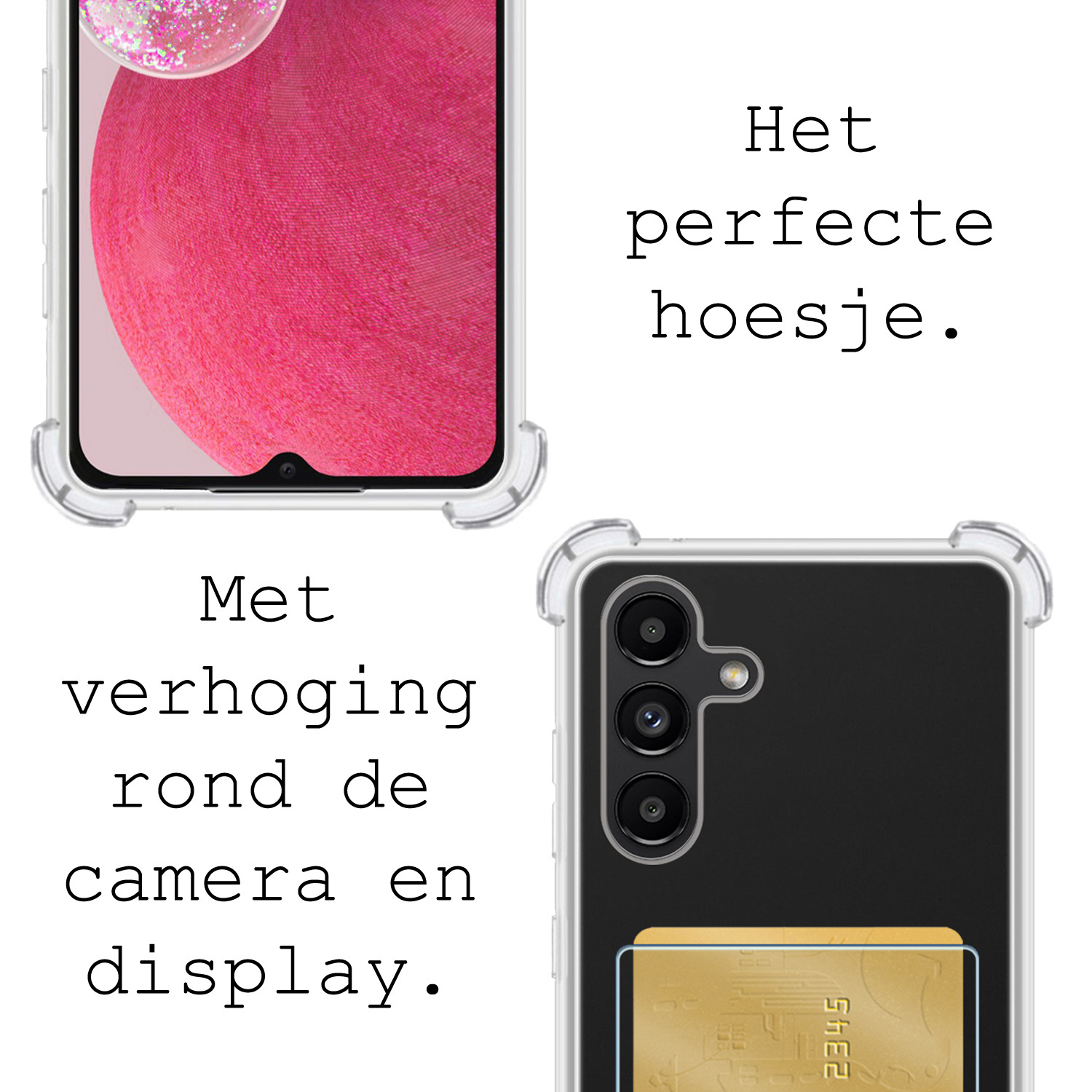 BASEY. Hoes Geschikt voor Samsung A13 5G Hoesje Shock Proof Case Hoes Met Screenprotector - Hoesje Geschikt voor Samsung Galaxy A13 5G Hoes Cover Shockproof - Transparant