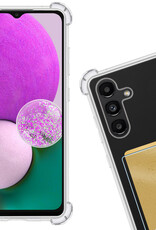 Nomfy Hoesje Geschikt voor Samsung A13 5G Hoesje Pasjeshouder Shockproof Pas Houder Met Screenprotector - Hoesje Geschikt voor Samsung Galaxy A13 5G Hoes Met Kaarthouder - Transparant