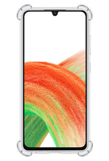 BASEY. Hoes Geschikt voor Samsung A33 Hoesje Shock Proof Case Hoes Met Screenprotector - Hoesje Geschikt voor Samsung Galaxy A33 Hoes Cover Shockproof - Transparant