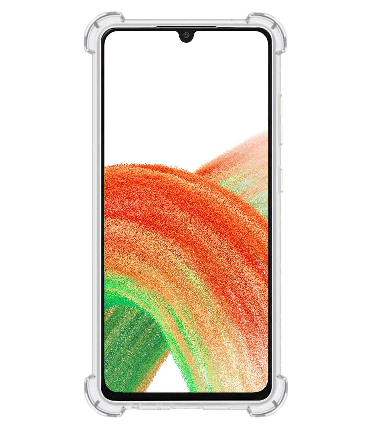 BASEY. Hoes Geschikt voor Samsung A33 Hoesje Shock Proof Case Hoes Met Screenprotector - Hoesje Geschikt voor Samsung Galaxy A33 Hoes Cover Shockproof - Transparant