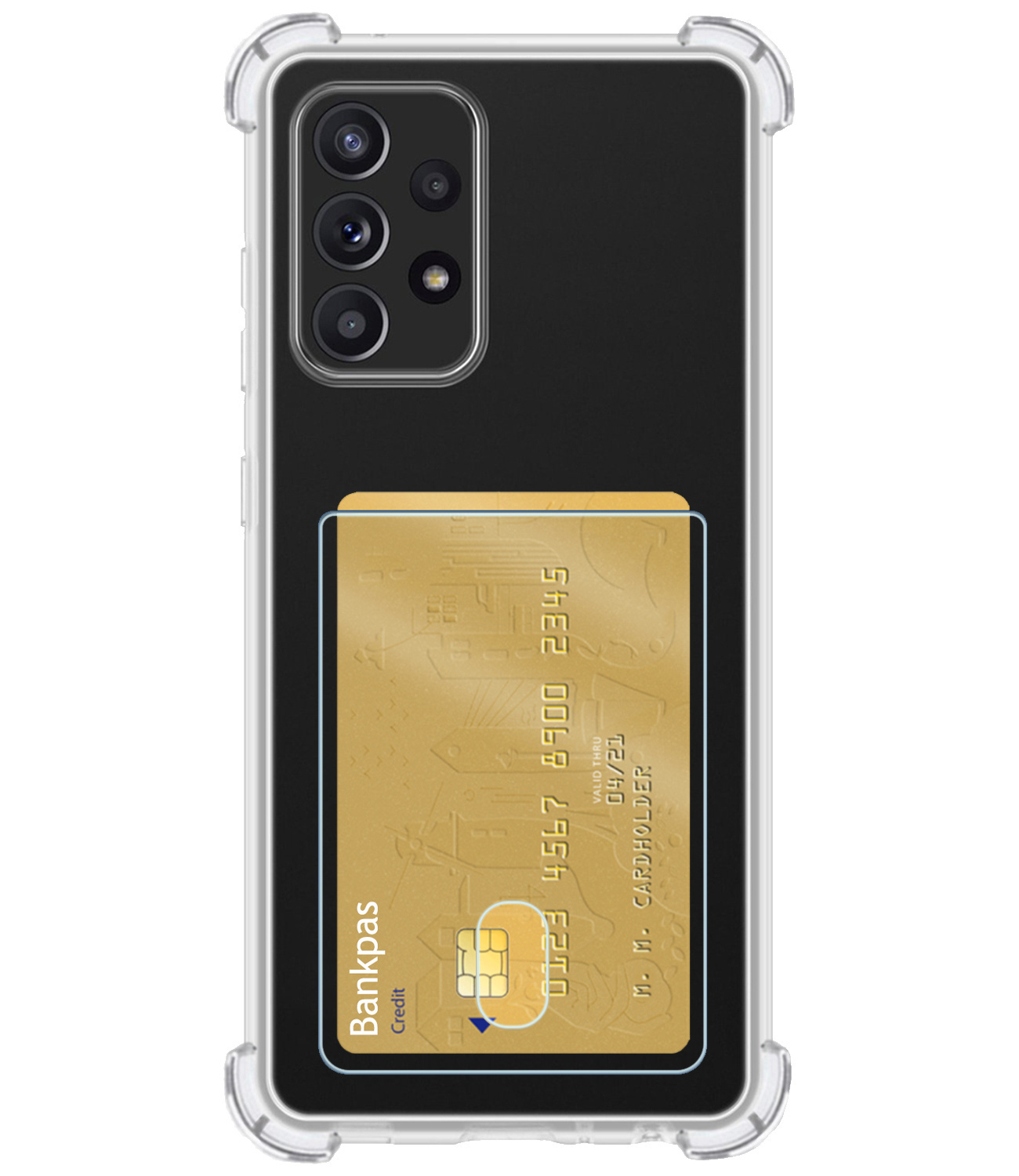BASEY. Hoes Geschikt voor Samsung A33 Hoesje Shock Proof Case Hoes Met Screenprotector - Hoesje Geschikt voor Samsung Galaxy A33 Hoes Cover Shockproof - Transparant