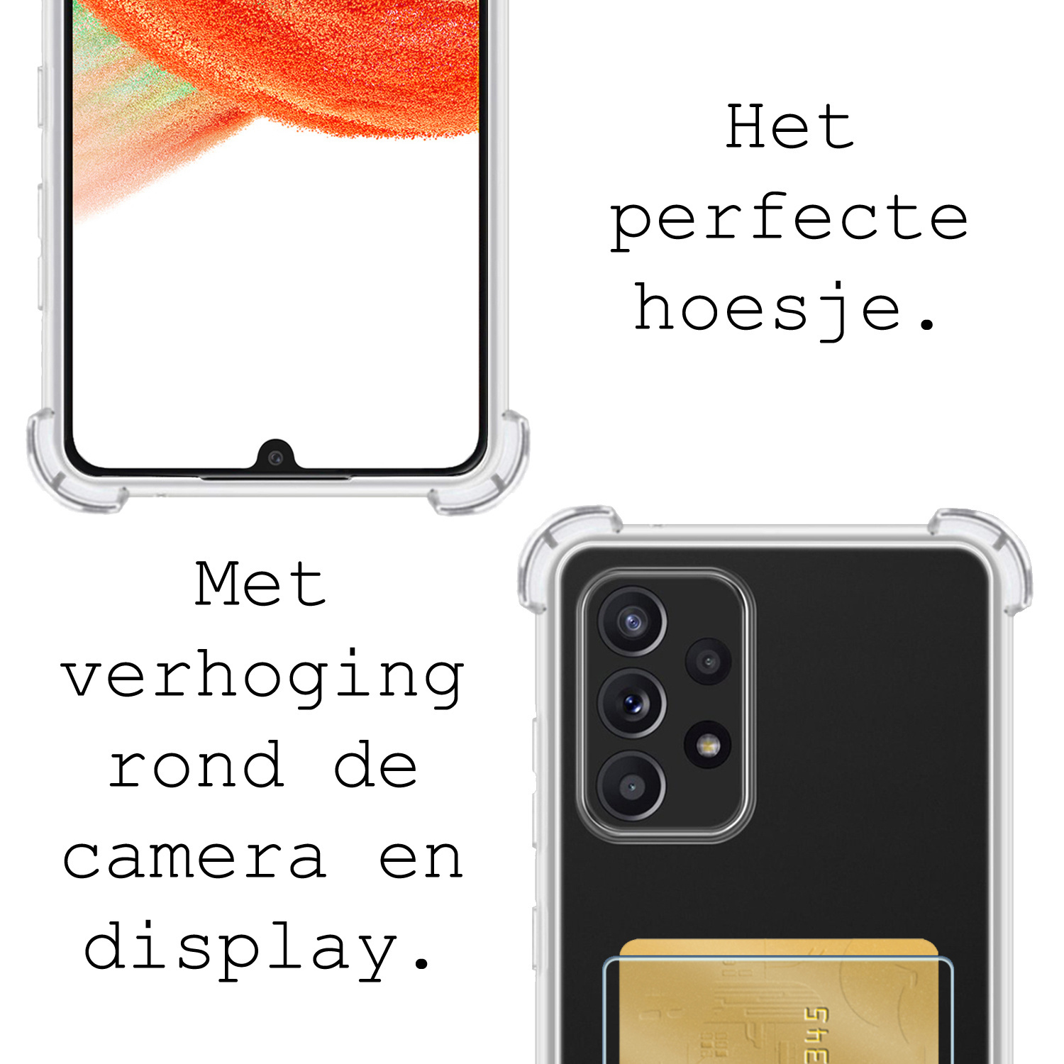 BASEY. Hoes Geschikt voor Samsung A33 Hoesje Shock Proof Case Hoes Met Screenprotector - Hoesje Geschikt voor Samsung Galaxy A33 Hoes Cover Shockproof - Transparant