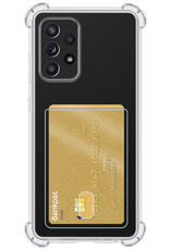 NoXx Hoes Geschikt voor Samsung A33 Hoesje Pasjeshouder Cover Shock Proof Case Siliconen Hoes Met Kaarthouder Met Screenprotector - Transparant