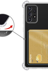 Nomfy Hoesje Geschikt voor Samsung A33 Hoesje Pasjeshouder Shockproof Pas Houder Met 2x Screenprotector - Hoesje Geschikt voor Samsung Galaxy A33 Hoes Met Kaarthouder - Transparant