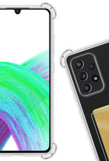Nomfy Hoesje Geschikt voor Samsung A33 Hoesje Pasjeshouder Shockproof Pas Houder Met 2x Screenprotector - Hoesje Geschikt voor Samsung Galaxy A33 Hoes Met Kaarthouder - Transparant