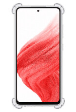 BASEY. Hoes Geschikt voor Samsung A53 Hoesje Shock Proof Case Hoes Met 2x Screenprotector - Hoesje Geschikt voor Samsung Galaxy A53 Hoes Cover Shockproof - Transparant