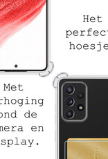 BASEY. Hoes Geschikt voor Samsung A53 Hoesje Shock Proof Case Hoes Met 2x Screenprotector - Hoesje Geschikt voor Samsung Galaxy A53 Hoes Cover Shockproof - Transparant
