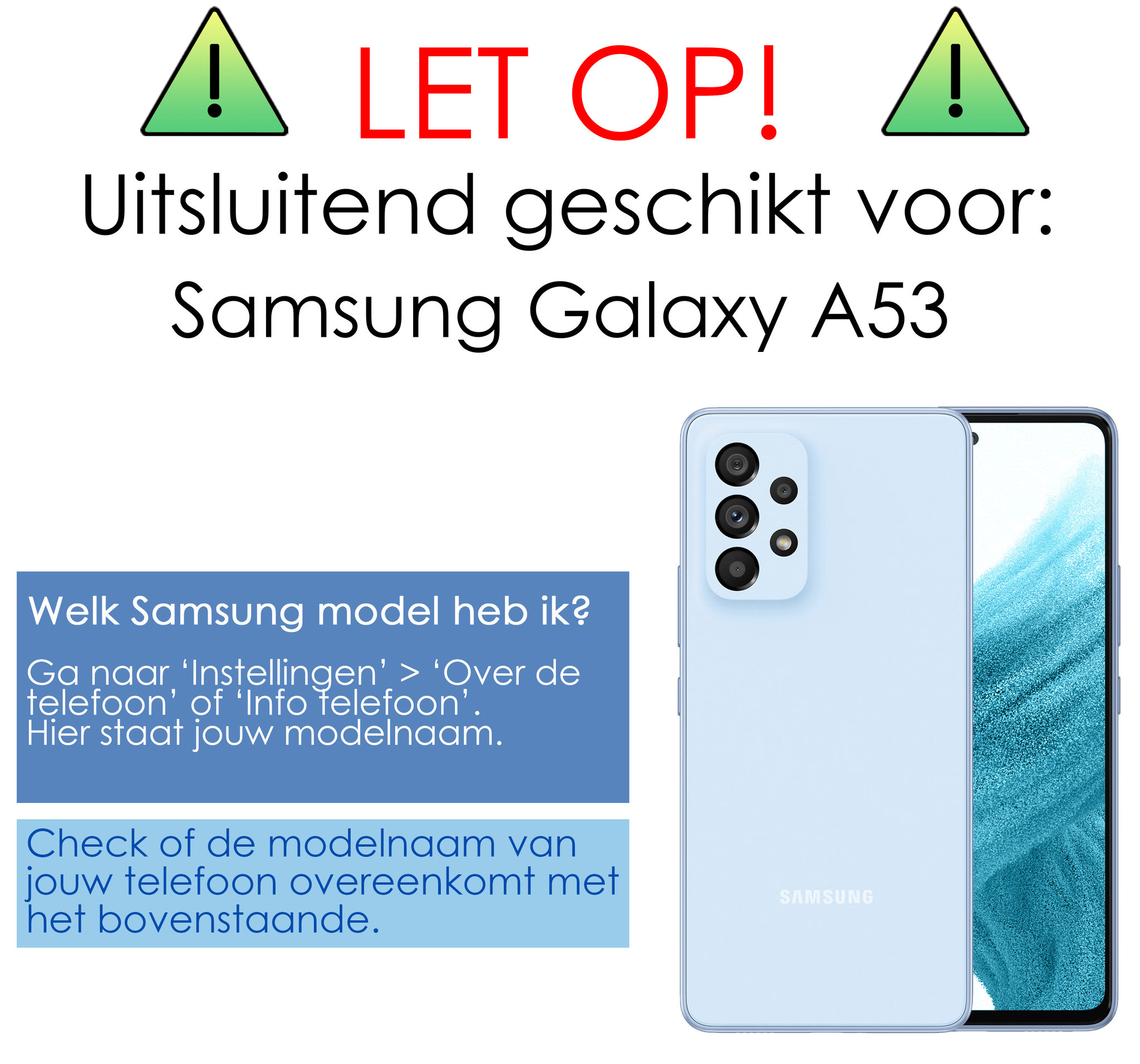 NoXx Hoes Geschikt voor Samsung A53 Hoesje Pasjeshouder Cover Shock Proof Case Siliconen Hoes Met Kaarthouder Met Screenprotector - Transparant