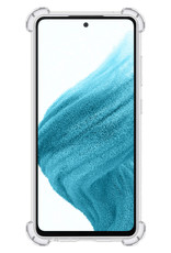 NoXx Hoes Geschikt voor Samsung A53 Hoesje Pasjeshouder Cover Shock Proof Case Siliconen Hoes Met Kaarthouder Met Screenprotector - Transparant