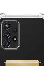 Samsung Galaxy A53 Hoesje Transparant Cover Shock Proof Case Hoes Met Pasjeshouder En Screenprotector