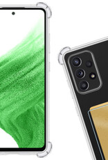 Nomfy Hoesje Geschikt voor Samsung A53 Hoesje Pasjeshouder Shockproof Pas Houder Met Screenprotector - Hoesje Geschikt voor Samsung Galaxy A53 Hoes Met Kaarthouder - Transparant