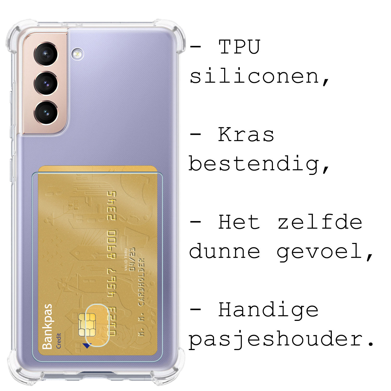 BASEY. Hoes Geschikt voor Samsung S21 FE Hoesje Shock Proof Case Hoes Met 2x Screenprotector - Hoesje Geschikt voor Samsung Galaxy S21 FE Hoes Cover Shockproof - Transparant