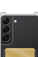 Samsung Galaxy S22 Hoesje Transparant Cover Shock Proof Case Hoes Met Pasjeshouder En Screenprotector