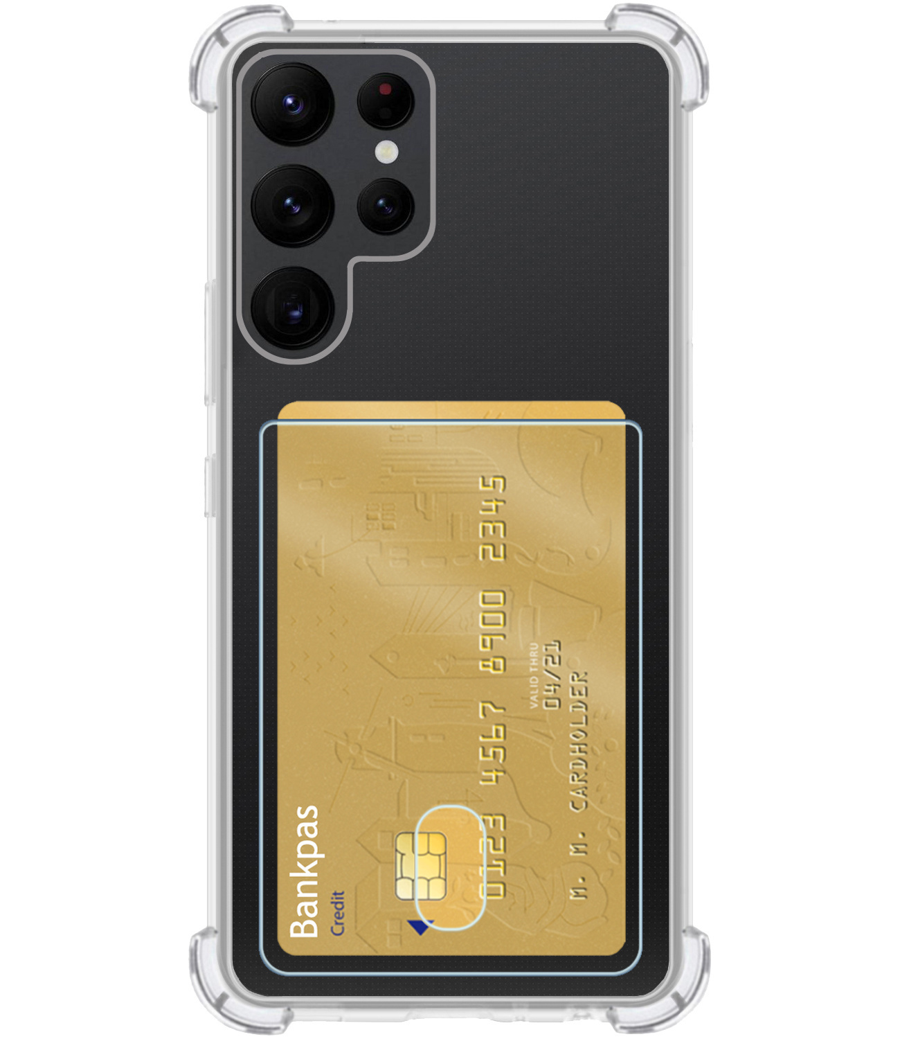 BASEY. Hoes Geschikt voor Samsung S22 Ultra Hoesje Shock Proof Case Hoes Met 2x Screenprotector - Hoesje Geschikt voor Samsung Galaxy S22 Ultra Hoes Cover Shockproof - Transparant