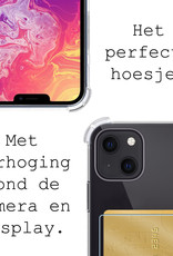 BASEY. iPhone 13 Mini Shock Hoesje En Pas Houder Met 2x Screenprotector Tempered Glass - iPhone 13 Mini Screen Protector Beschermglas Hoes Pasjeshouder - Transparant