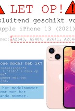 BASEY. Hoes Geschikt voor iPhone 13 Hoesje Shock Proof Case Hoes Met 2x Screenprotector - Hoesje Geschikt voor iPhone 13 Hoes Cover Shockproof - Transparant