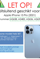 NoXx Hoes Geschikt voor iPhone 13 Pro Hoesje Pasjeshouder Cover Shock Proof Case Siliconen Hoes Met Kaarthouder Met Screenprotector - Transparant