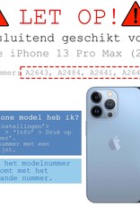 iPhone 13 Pro Max Shock Hoesje En Pas Houder Met Screenprotector Tempered Glass - iPhone 13 Pro Max Screen Protector Beschermglas Hoes Pasjeshouder - Transparant