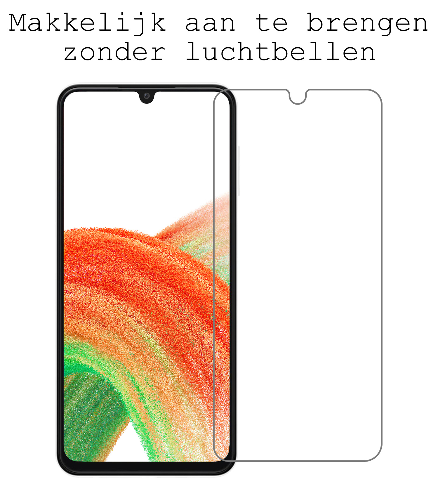 BASEY. Hoes Geschikt voor Samsung A33 Hoesje Shock Proof Case Hoes Met Screenprotector - Hoesje Geschikt voor Samsung Galaxy A33 Hoes Cover Shockproof - Transparant