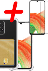 BASEY. Hoes Geschikt voor Samsung A33 Hoesje Shock Proof Case Hoes Met Screenprotector - Hoesje Geschikt voor Samsung Galaxy A33 Hoes Cover Shockproof - Transparant
