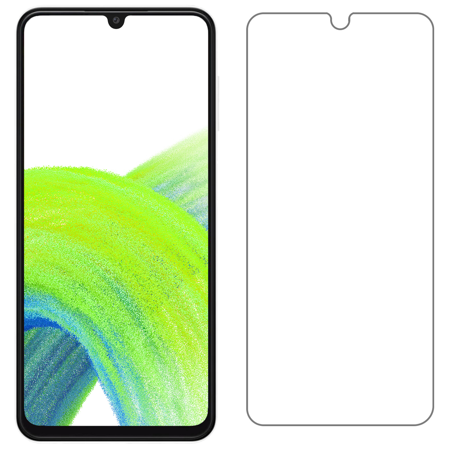 NoXx Hoes Geschikt voor Samsung A33 Hoesje Pasjeshouder Cover Shock Proof Case Siliconen Hoes Met Kaarthouder Met Screenprotector - Transparant