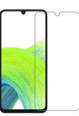 NoXx Hoes Geschikt voor Samsung A33 Hoesje Pasjeshouder Cover Shock Proof Case Siliconen Hoes Met Kaarthouder Met Screenprotector - Transparant