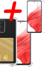 BASEY. Hoes Geschikt voor Samsung A53 Hoesje Shock Proof Case Hoes Met Screenprotector - Hoesje Geschikt voor Samsung Galaxy A53 Hoes Cover Shockproof - Transparant