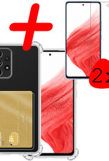 BASEY. Hoes Geschikt voor Samsung A53 Hoesje Shock Proof Case Hoes Met 2x Screenprotector - Hoesje Geschikt voor Samsung Galaxy A53 Hoes Cover Shockproof - Transparant