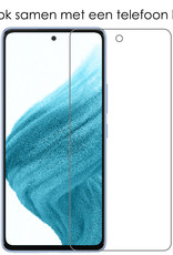 NoXx Hoes Geschikt voor Samsung A53 Hoesje Pasjeshouder Cover Shock Proof Case Siliconen Hoes Met Kaarthouder Met Screenprotector - Transparant