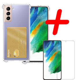 BASEY. BASEY. Samsung Galaxy S21FE Hoesje Pashouder Met Screenprotector