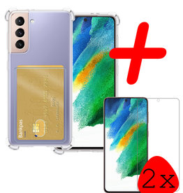 BASEY. BASEY. Samsung Galaxy S21FE Hoesje Pashouder Met 2x Screenprotector