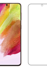 NoXx Hoes Geschikt voor Samsung S21 FE Hoesje Pasjeshouder Cover Shock Proof Case Siliconen Hoes Met Kaarthouder Met Screenprotector - Transparant