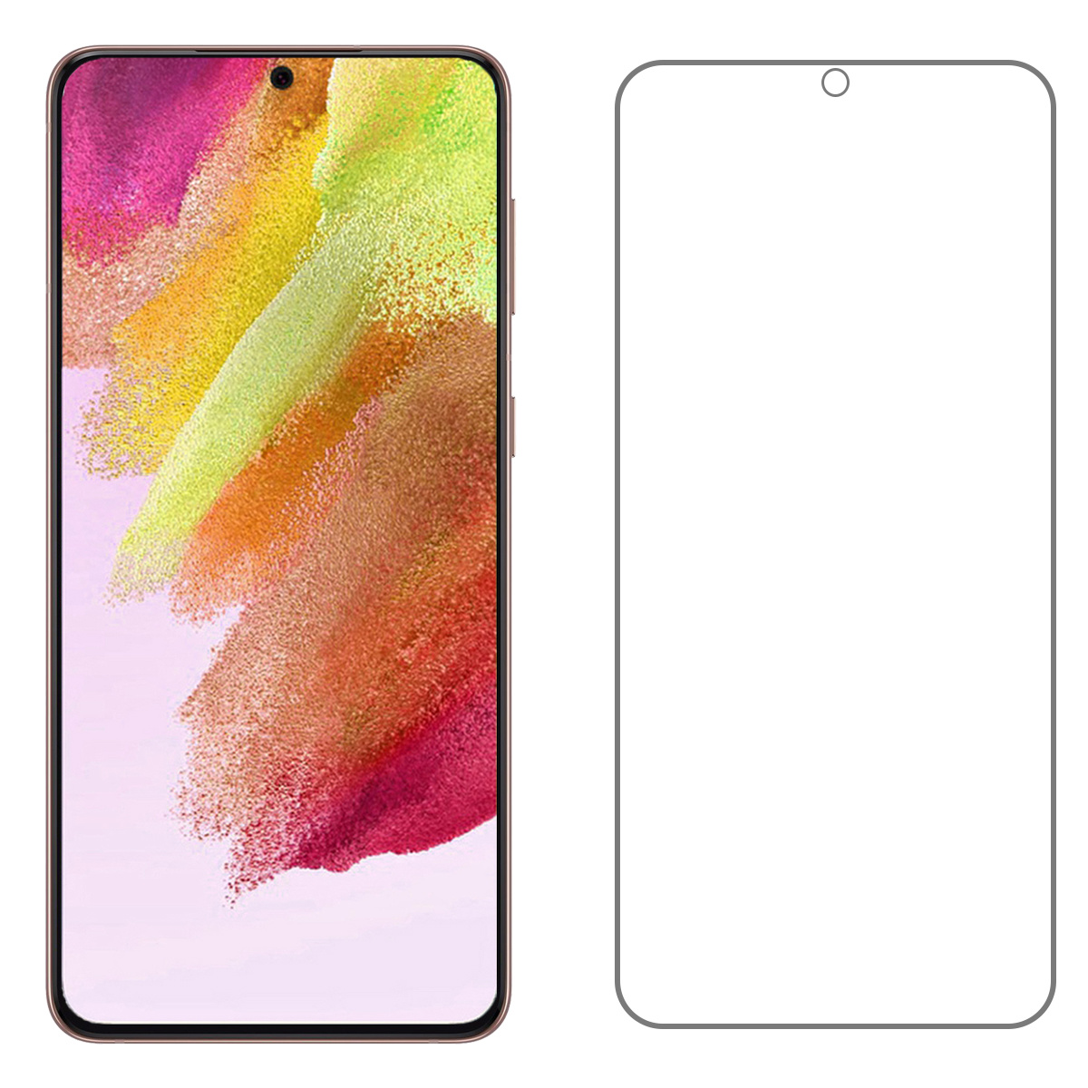 NoXx Hoes Geschikt voor Samsung S21 FE Hoesje Pasjeshouder Cover Shock Proof Case Siliconen Hoes Met Kaarthouder Met Screenprotector - Transparant