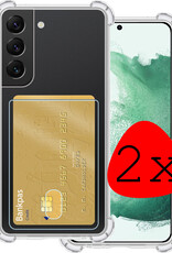 BASEY. Hoes Geschikt voor Samsung S22 Hoesje Shock Proof Case Hoes - Hoesje Geschikt voor Samsung Galaxy S22 Hoes Cover Shockproof - Transparant - 2 Stuks