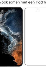 NoXx Hoes Geschikt voor Samsung S22 Hoesje Pasjeshouder Cover Shock Proof Case Siliconen Hoes Met Kaarthouder Met 2x Screenprotector - Transparant