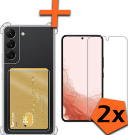 Nomfy Nomfy Samsung Galaxy S22 Hoesje Pashouder Met 2x Screenprotector