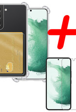 BASEY. Hoes Geschikt voor Samsung S22 Plus Hoesje Shock Proof Case Hoes Met Screenprotector - Hoesje Geschikt voor Samsung Galaxy S22 Plus Hoes Cover Shockproof - Transparant