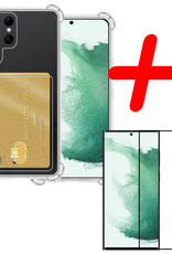 BASEY. Hoes Geschikt voor Samsung S22 Ultra Hoesje Shock Proof Case Hoes Met Screenprotector - Hoesje Geschikt voor Samsung Galaxy S22 Ultra Hoes Cover Shockproof - Transparant