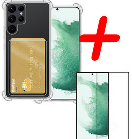 BASEY. BASEY. Samsung Galaxy S22 Ultra Hoesje Pashouder Met Screenprotector