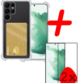 BASEY. BASEY. Samsung Galaxy S22 Ultra Hoesje Pashouder Met 2x Screenprotector