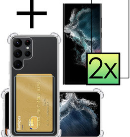 NoXx NoXx Samsung Galaxy S22 Ultra Hoesje Pashouder Met 2x Screenprotector