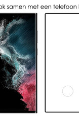 NoXx Hoes Geschikt voor Samsung S22 Ultra Hoesje Pasjeshouder Cover Shock Proof Case Siliconen Hoes Met Kaarthouder Met Screenprotector - Transparant