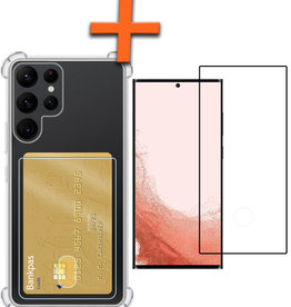 Nomfy Nomfy Samsung Galaxy S22 Ultra Hoesje Pashouder Met Screenprotector