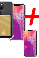 BASEY. Hoes Geschikt voor iPhone 13 Hoesje Shock Proof Case Hoes Met Screenprotector - Hoesje Geschikt voor iPhone 13 Hoes Cover Shockproof - Transparant