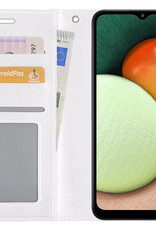 Nomfy Hoesje Geschikt voor Samsung A02s Hoes Bookcase Flipcase Book Cover - Hoes Geschikt voor Samsung Galaxy A02s Hoesje Book Case - Wit